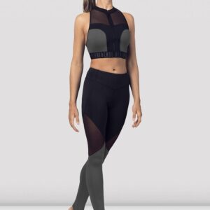 Zip Front Mesh Back Crop Top Dewberry