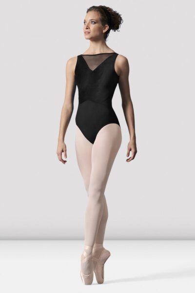 Mesh Panel V-back Leotard