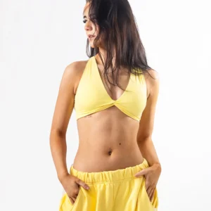 Jamzz Twist Front Strappy Bra Top - Lemonhead